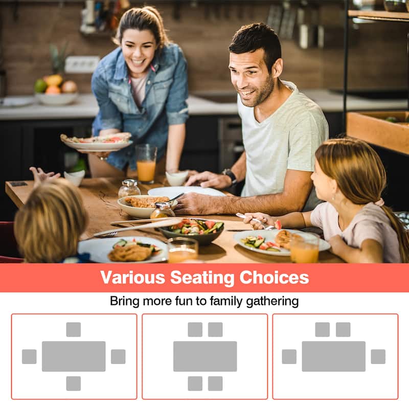 Costway 5 PCS Dining Table Set Kitchen Rectangular Counter Height