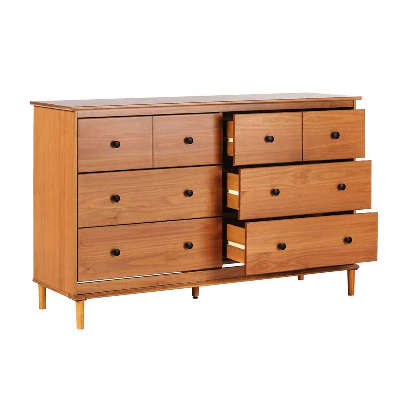 Walker Edison Bullrushes 6-Drawer Solid Wood Dresser
