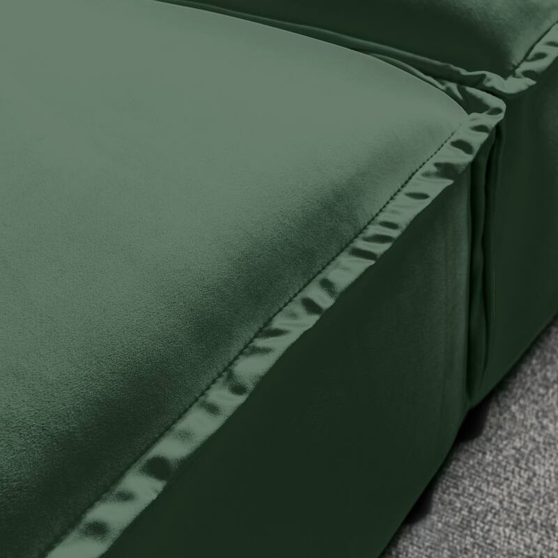 2 Piece Velvet Fabric Loveseat Sofa Set, Home Theater Solid Wood Frame