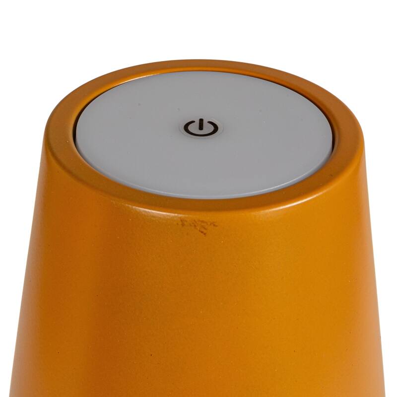 Metal LED Rechargeable Table Lamp with Touch Sensor, Brown - 4.3"L x 4.3"W x 14.5"H