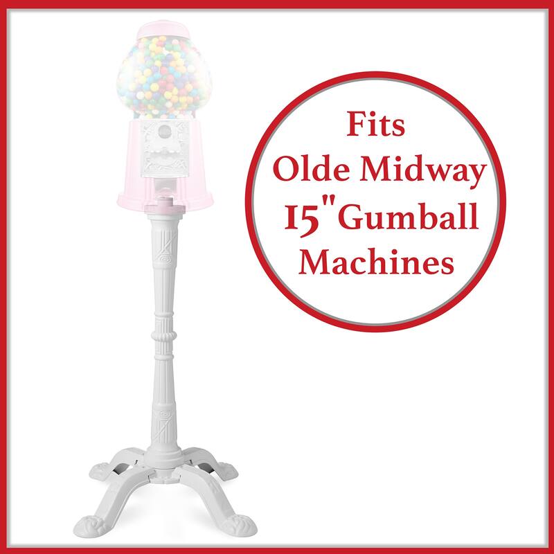 Gumball Machine Stand White Fits 15in Candy Dispensers
