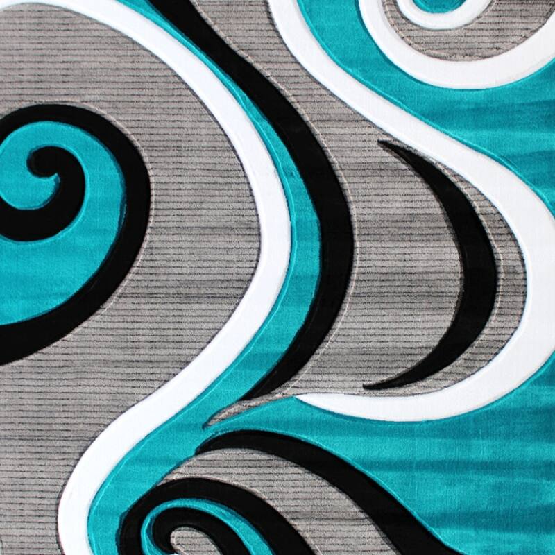 Modern High-Low Sculpted Swirl Design Abstract Area Rug