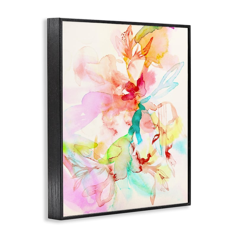 Stupell Abstract Watercolor Island Flowers Framed Giclee Art Design By Gemma Bardot