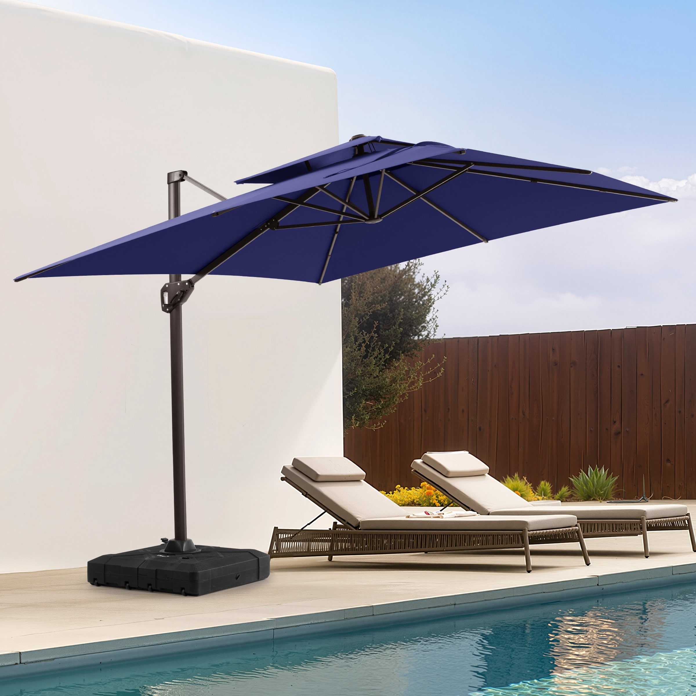 cantilever patio umbrellas with base 10 ft double sided umbrella You can turn it on or off by hand control 11  9 ft Outdoor