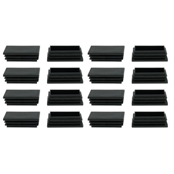 16pcs Plastic Rectangle 30 x 60mm Tube Inserts Feet Cover Cap Table Protector