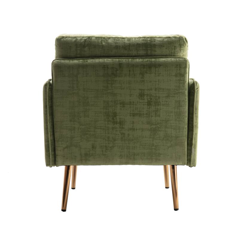 Velvet Upholstered Tufted Accent Chair With Rose Golden feet