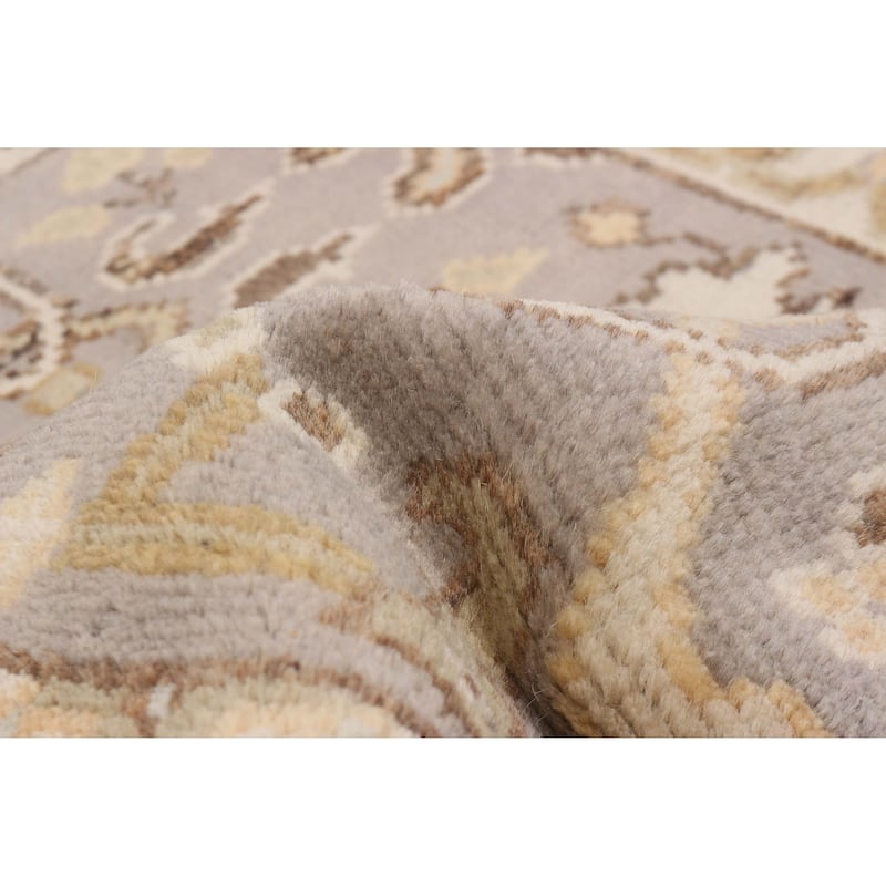 ECARPETGALLERY Hand-knotted Royal Oushak Grey Wool Rug - 2'7 x 7'11