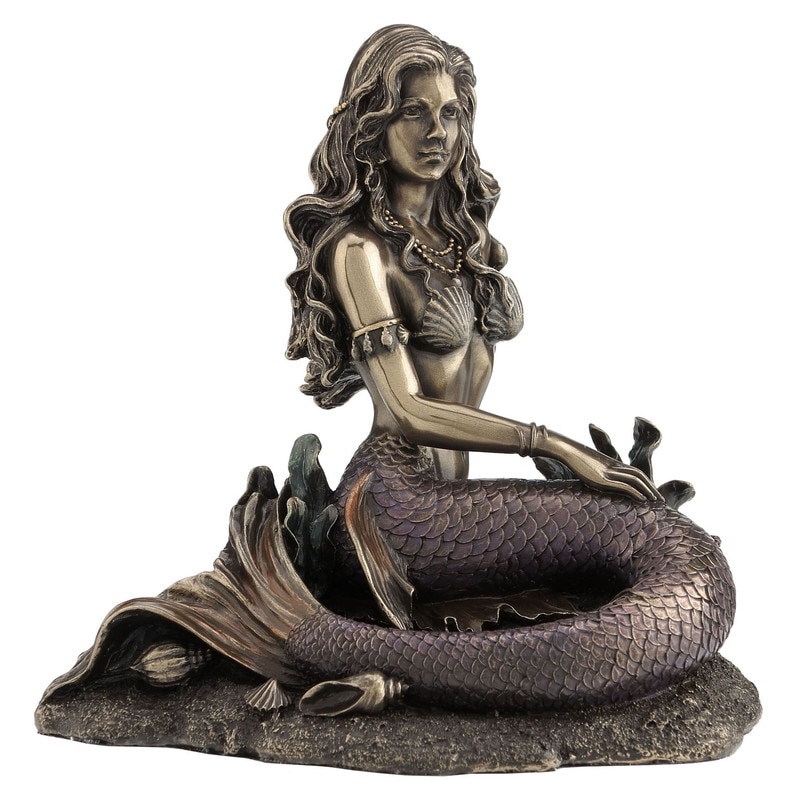 5.91 in L Mermaid Figurine Multicolor Poly Resin
