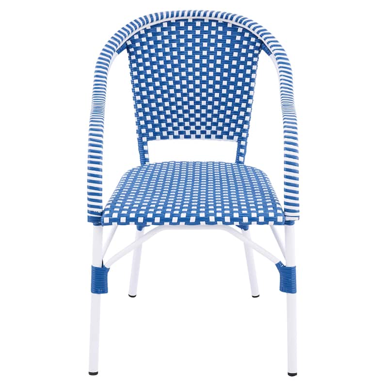 Christopher Knight Home - Iris 5-Piece Outdoor Dining Set with Four Woven Metal Frame Chairs and Acacia Wood Round Table