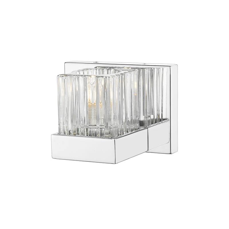 Z-Lite 468-1S Fallon 1 Light 6" Wide Ribbed Crystal Glass Bath Sconce