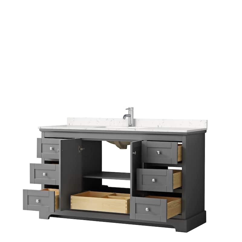 Avery 60 Inch Single Vanity, Cultured Marble Top