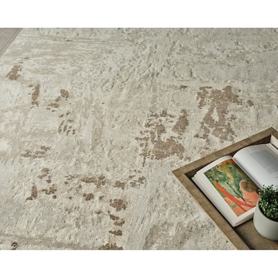Exquisite Rugs Luxury Laureno Hand-Knotted Bamboo Silk Ivory/Beige Area Rug