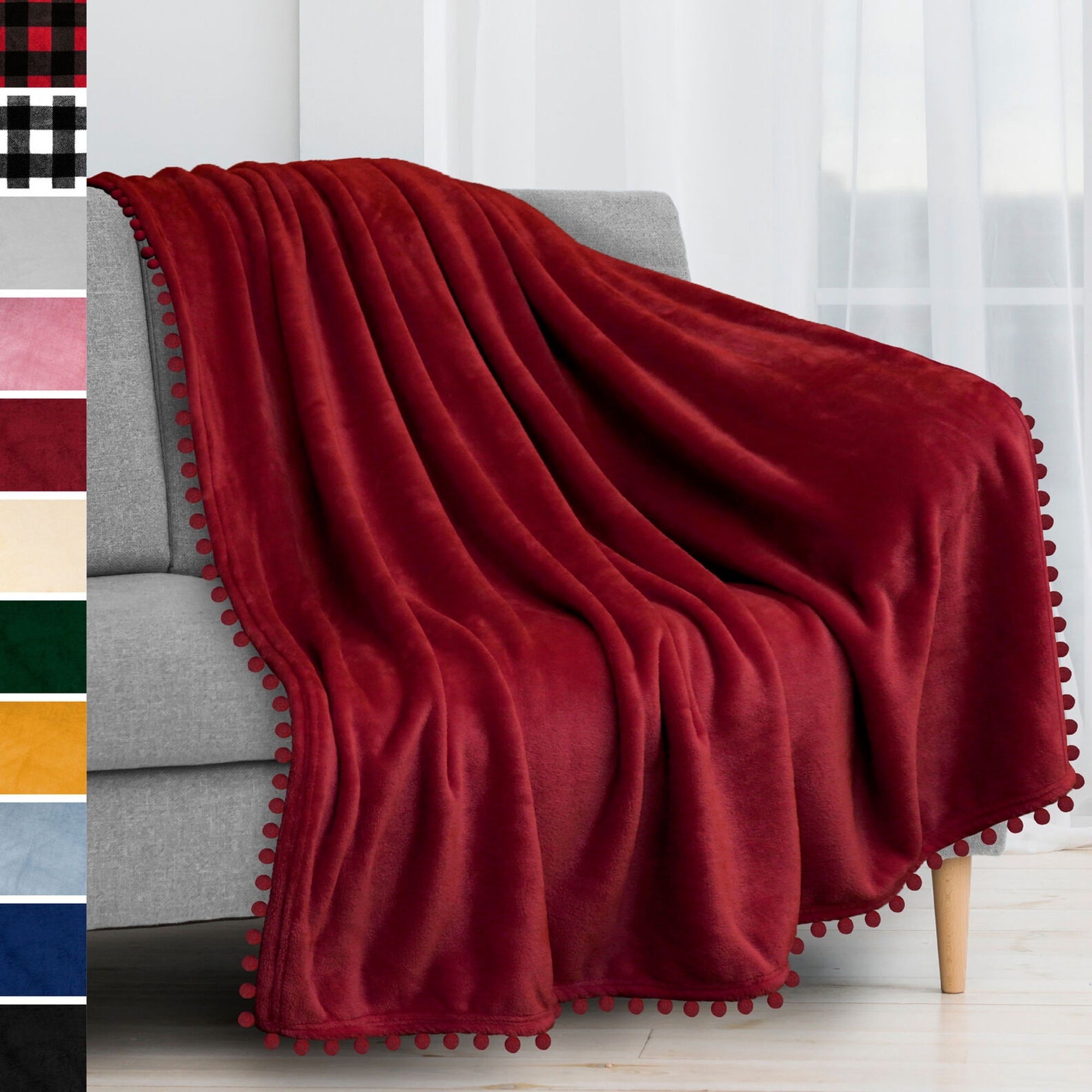 Pom pom sales fleece blanket