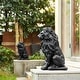 preview thumbnail 6 of 55, Glitzhome MGO Majestic Sitting Guardian Lion Statues Porch Sculpture Outdoor Indoor Set of 2