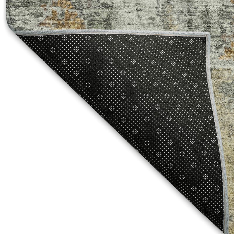 Machine Washable Indoor/ Outdoor Abstact Contemporary Chantille Rug