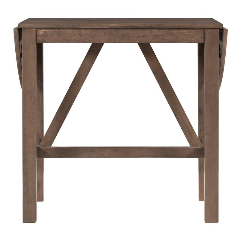 3-Piece Rustic Dining Set with Drop Leaf & 2 Chairs