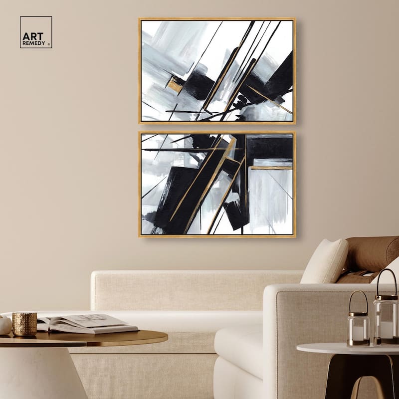Interlocking Black Canvas Set of 2 by Art Remedy