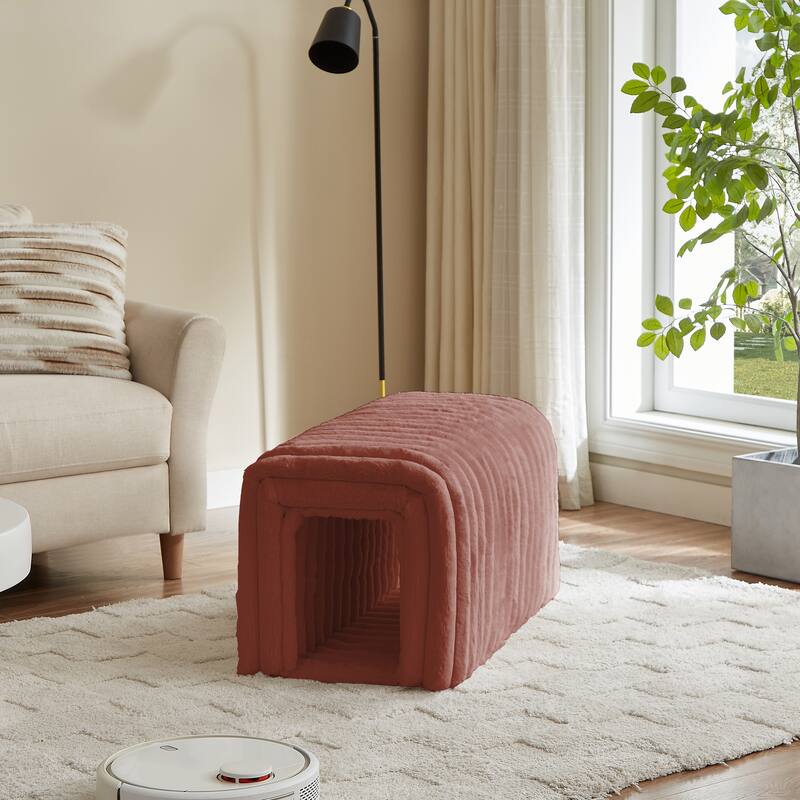 Ottoman Storage Bench Pet Supplies Corduroy Bench Cat's nest to hide For the Living Room, Entryway and Bedroom