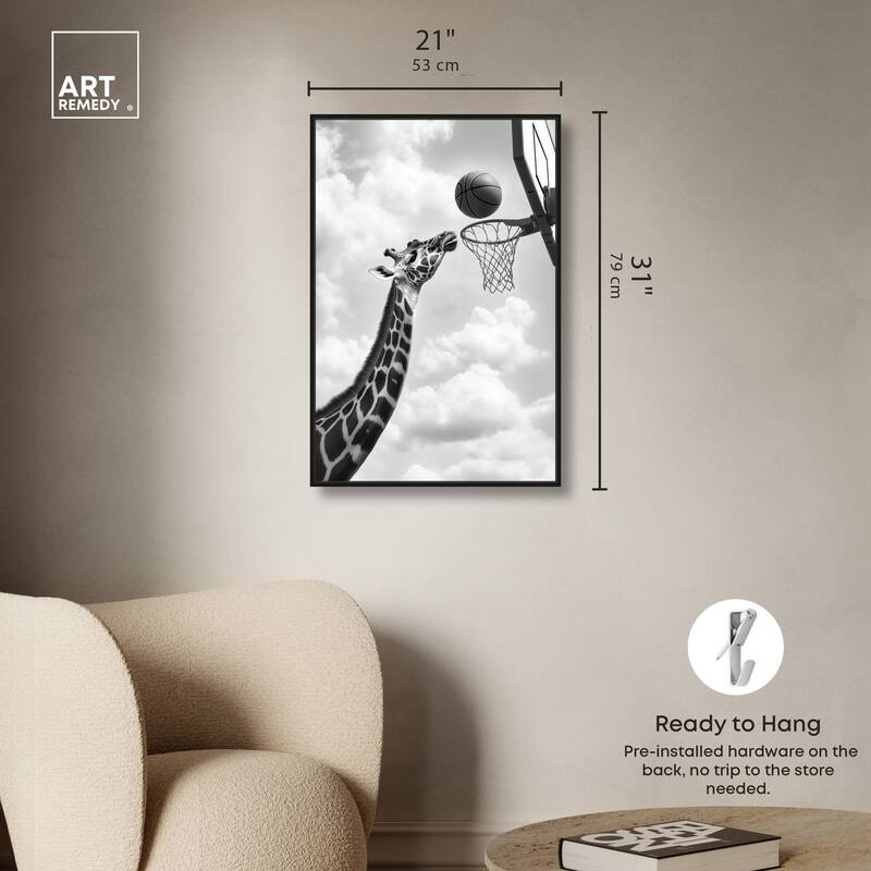 Giraffe Hoops Canvas by Art Remedy