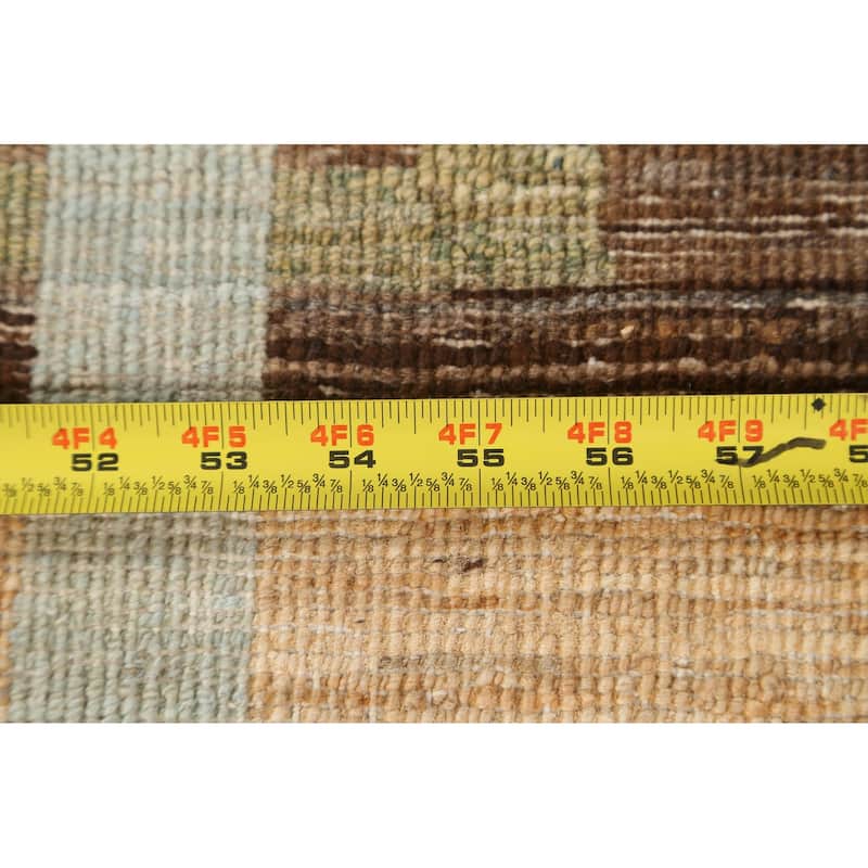 Geometric Gabbeh Kashkoli Oriental Wool Area Rug Hand-knotted Carpet - 3'7" x 4'6"