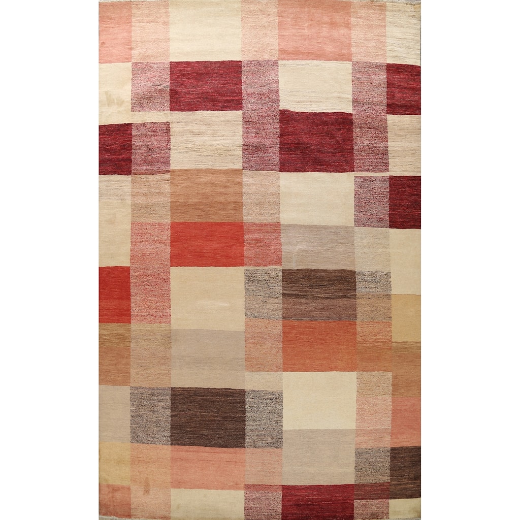 Hand Knotted Oriental 100% Wool Carpet Tribal All-Over Multi-Colored Gabbeh (kashkoli) Area Rug - 11' 8'' X 9' 2''