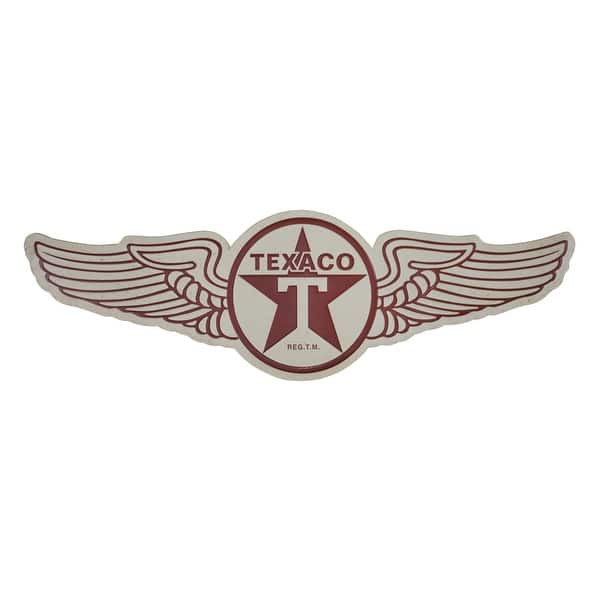 slide 2 of 12, American Art Decor Vintage Texaco Wings Logo Embossed Metal Wall Sign Multi