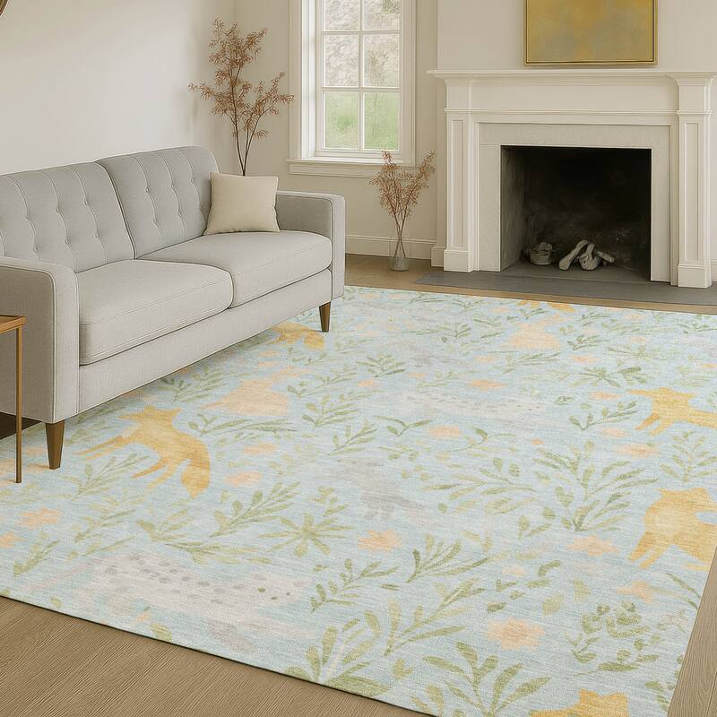 Machine Washable Indoor/ Outdoor Whimsy Foxy Chantille Rug