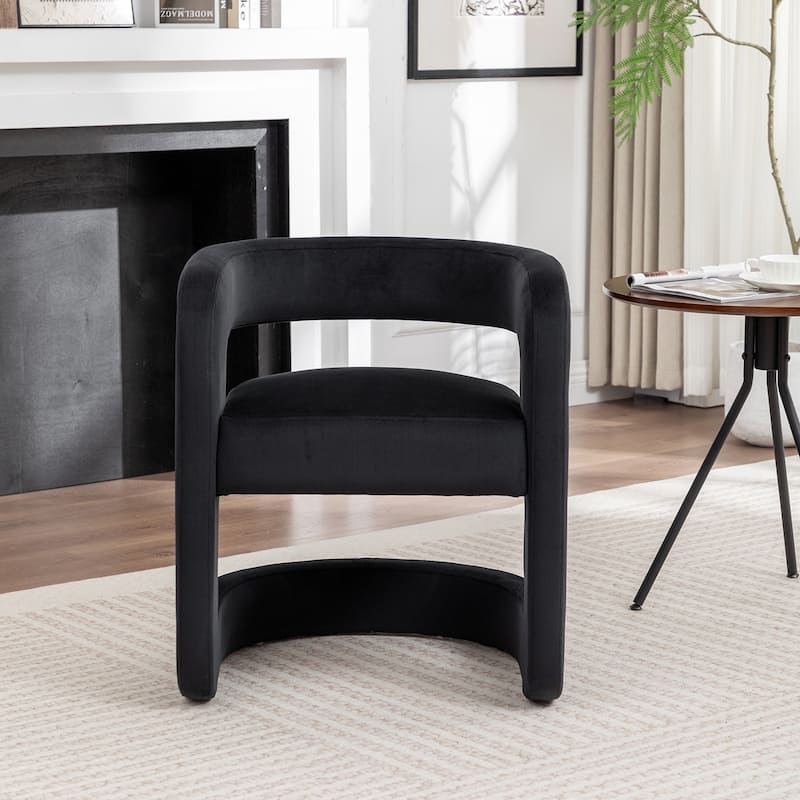 SEYNAR Modern Velvet E-Shaped Open Back Dining chair Set of 4