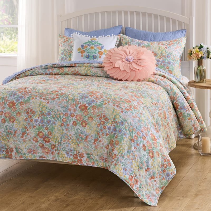 Greenland Home Fashions Alice Modern Floral Quilt Set