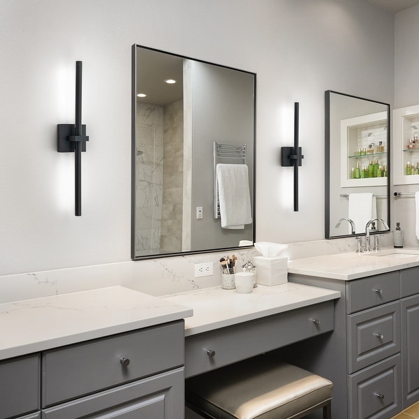 Matte Black Gold Finish Integrated LED Wall Sconce Vanity Light Bar Gold
