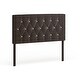 preview thumbnail 18 of 23, Huntress I Crocodile Glam Faux Leather Button Tufted Headboard by Furniture of America Brown - Queen