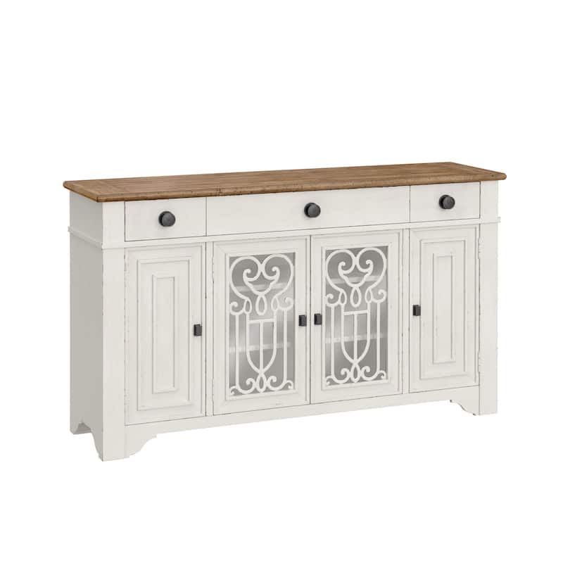 Haidel Brown And White Server - Brown+White