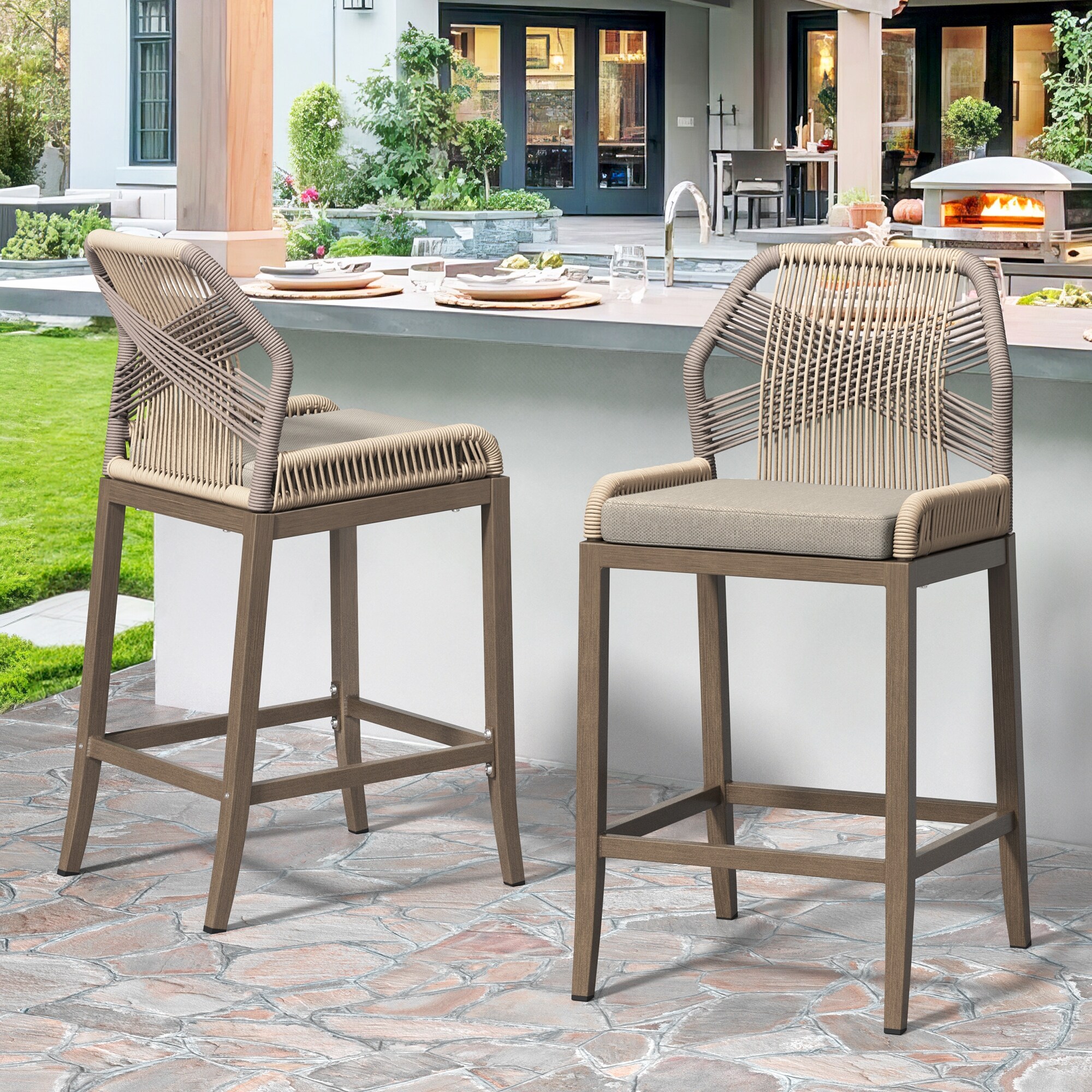 Aluminum bar stools with backs discount
