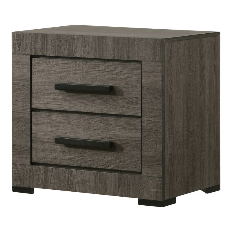 Nestore Contemporary Grey Wood 2-Drawer Nightstand by Furniture of America