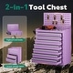 preview thumbnail 5 of 7, 7-Drawer Metal Rolling Tool Cabinet with Pegboard and Hooks, Detachable Top Tool Cart with Liner for Garage, Workshop, Warehouse