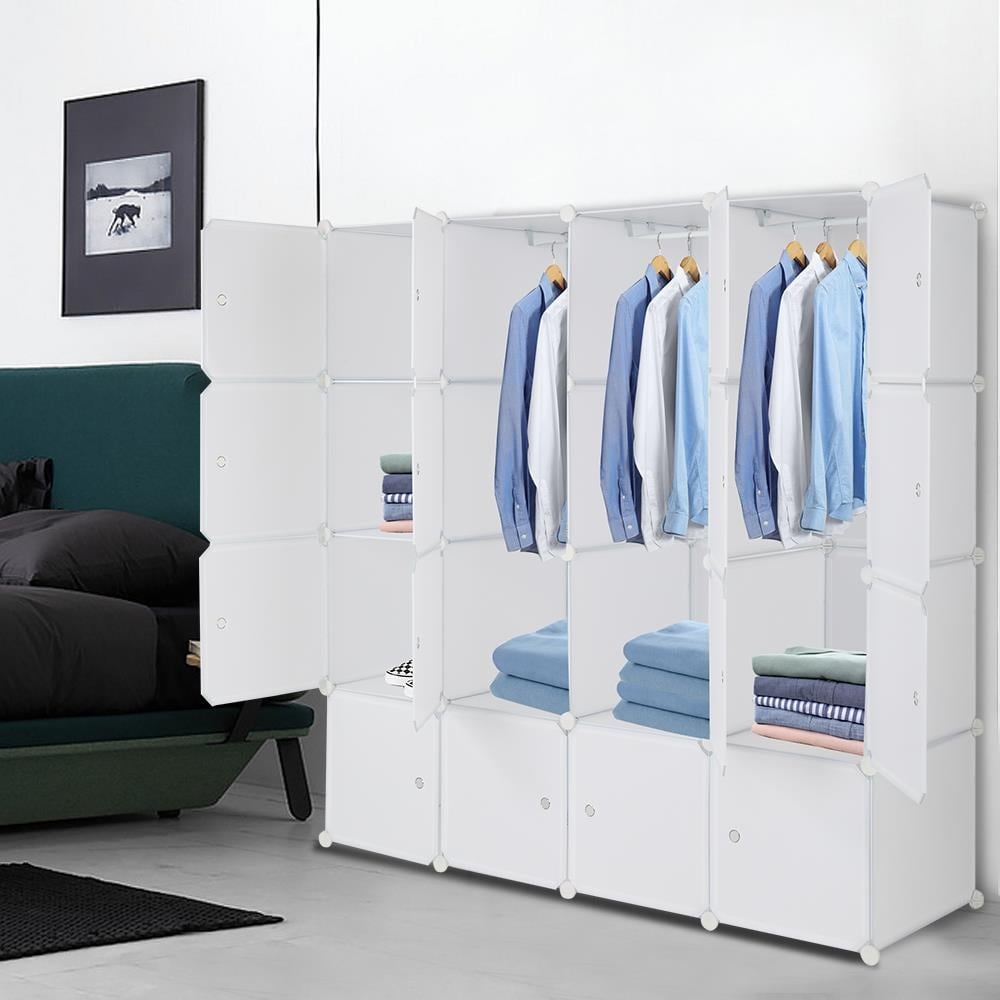 20-Cube Organizer, Closet Storage & Organization Bin, DIY Plastic Closet Cabinet, Modular Book Shelf Organizer Units, Cube Closet Organizer Storage