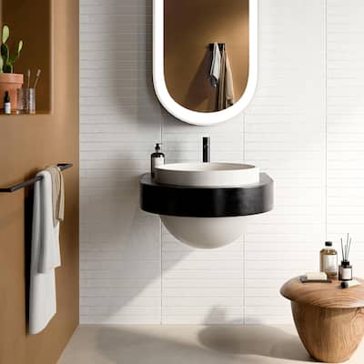 Merola Tile Tucson Total White 1-7/8" x 17-3/4" Porcelain Floor and Wall Tile