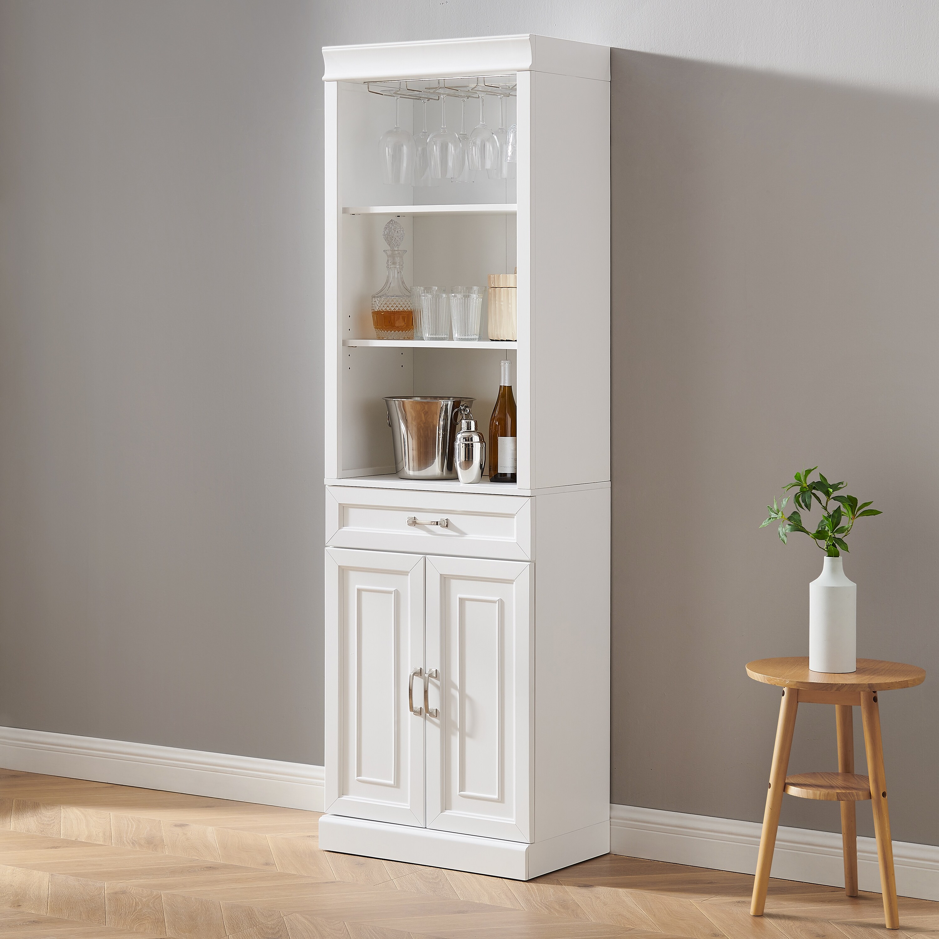 White alcohol clearance cabinet