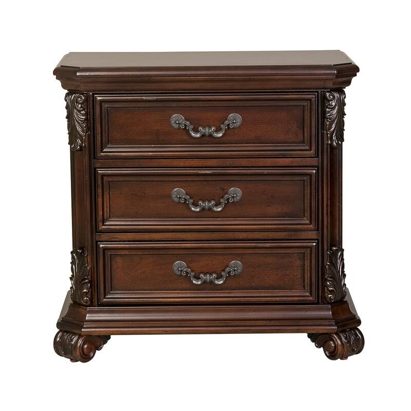 Messina Estates Cognac 3 Drawer Night Stand