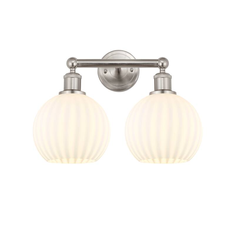 Innovations Lighting 616-2W 12 17 White Venetian Vanity White Venetian - Satin Nickel