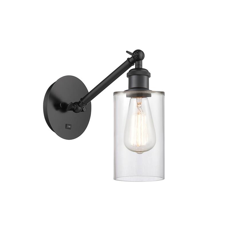 Innovations Lighting Ballston Clymer - 1 Light 5" Sconce - Arm Adjusts Up and Down - Clear/Matte Black