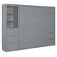 preview thumbnail 8 of 38, Queen Size Murphy Bed Wall Bed with Closet ,Drawers and Shelves