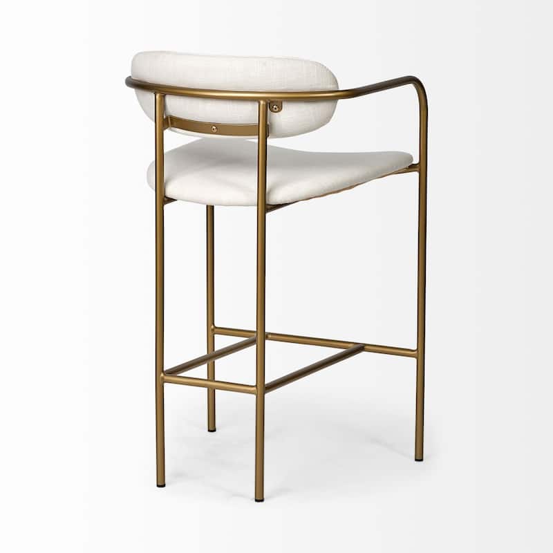 Parker Cream Fabric Seat with Gold Metal Frame Counter Stool