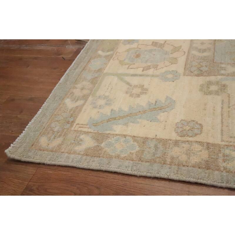 Hand Knotted Oriental 100% Wool Carpet Transitional All-Over Greys & Charcoal Oushak Area Rug - 9' 9'' X 8' 0''