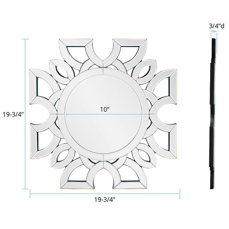 Allan Andrews Symmetrical Cut Pattern Wall Mirror - 19.75"H x 19.75"W