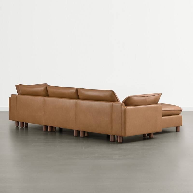 Spruce & Spring Modular Cloud Couch Sofa with Wood Legs for Living Room