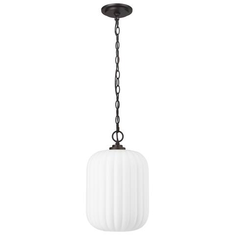 Cabot 10.25" 1-light Pendant w/ Reeded glass.