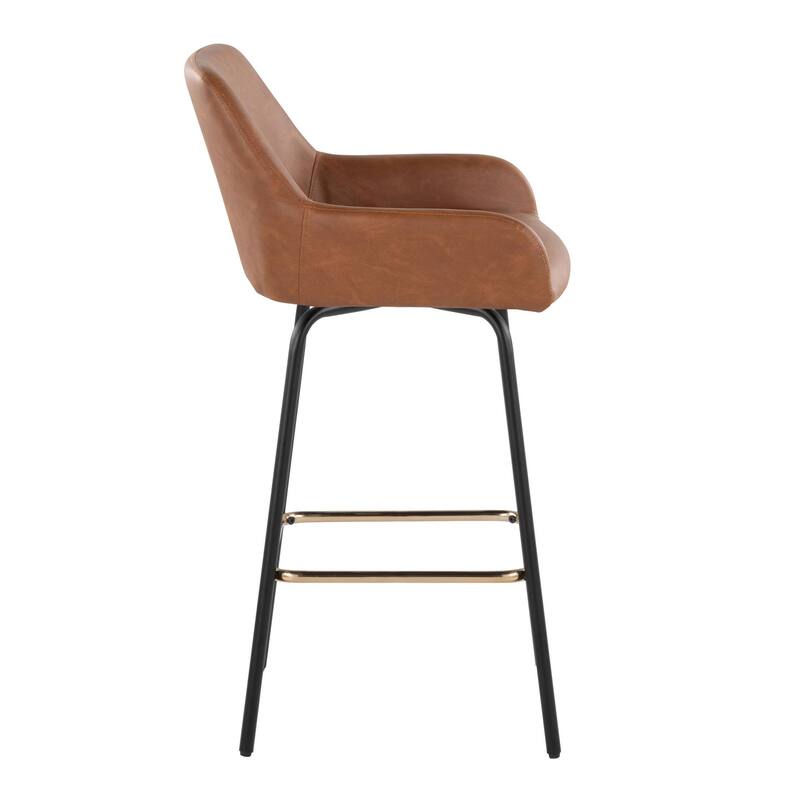 Porch & Den Galotti Fixed Height Counter Stool with Metal Legs & Square Footrest (Set of 2)