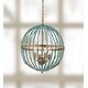 preview thumbnail 1 of 4, SAFAVIEH Lighting Lalita Blue Cage LED 4-light Adjustable Chandelier - 17.75" x 17.75" x 26-98"