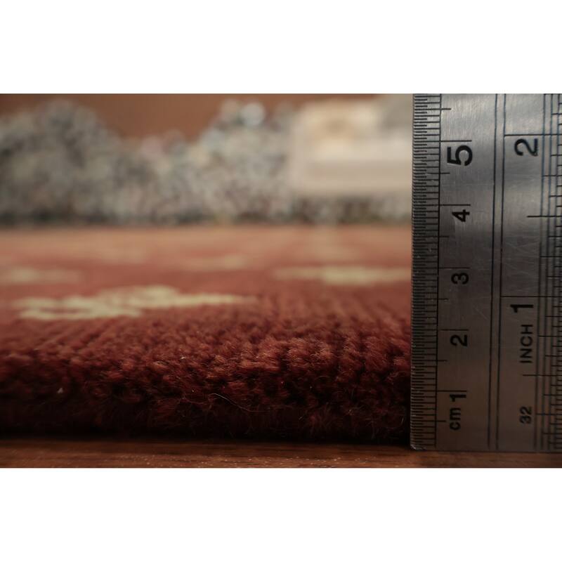 Hand Knotted Oriental 100% Wool Carpet Modern All-Over Oranges & Rust Nepalese Area Rug - 5' 11'' X 4' 1''